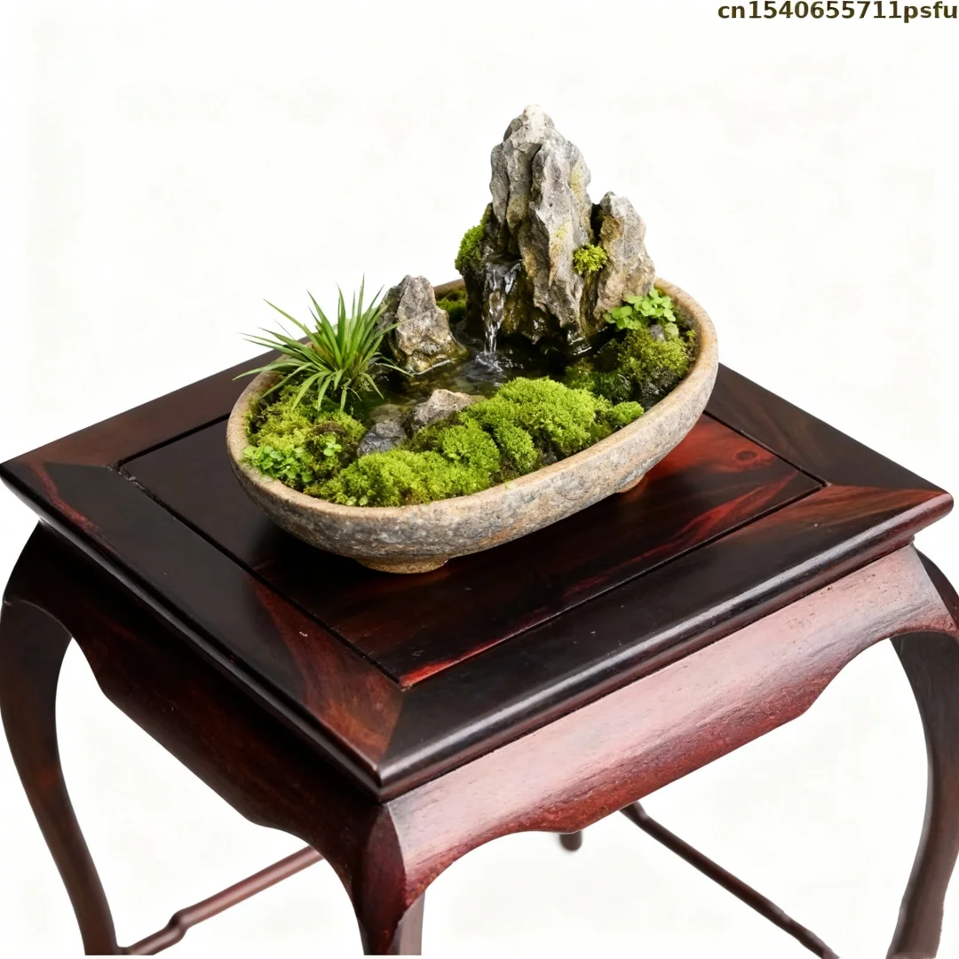 High Quality Miniature Wooden Stool Shape Flower Base Vase Table Stand for Tea Sets Home Decor Figurine Sorting
