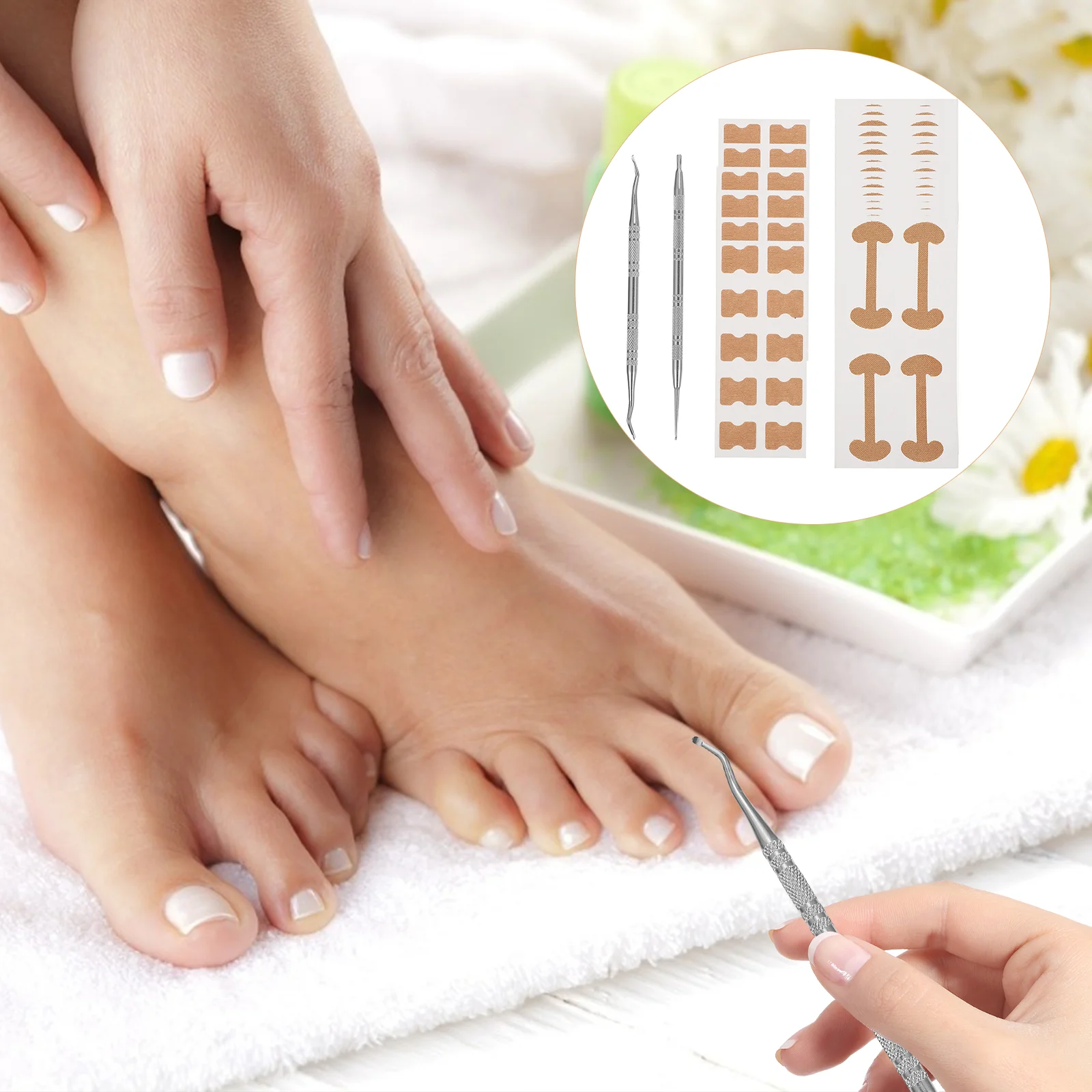 1 Set Toenail thopaedic Stickers Ingrowing Nail Repair Tools Foot Care Patches Quickly Strips Correctors Improve Curly Nails