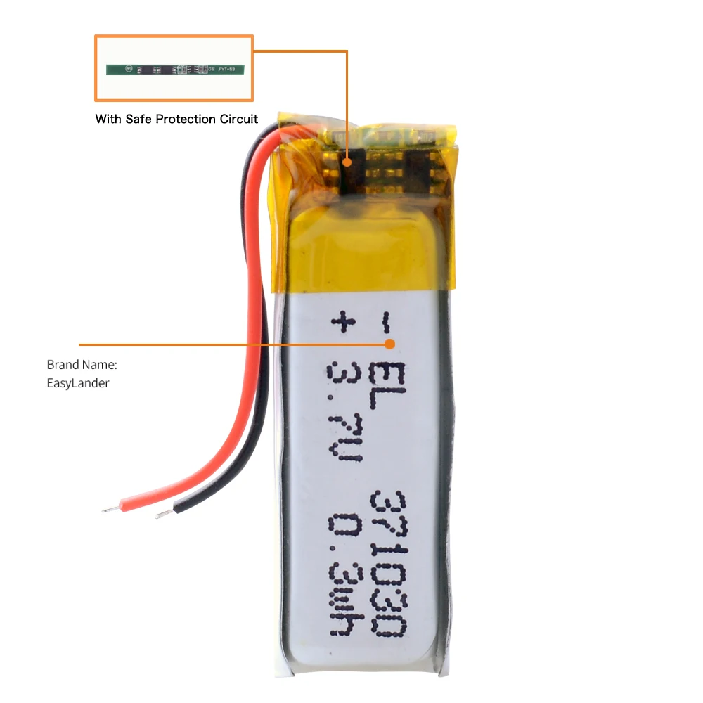3,7 V 0,3 Wh 371030 401030   Baterías Lipo de batería de polímero de iones de litio recargables
