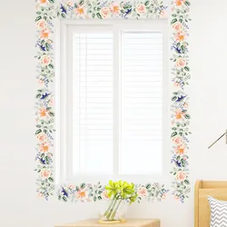 Beautiful Flower Baseboard Wall Sticker Living Room Bedroom Waistline Decoration Wallpaper Self-adhesive Beautify Home Decals