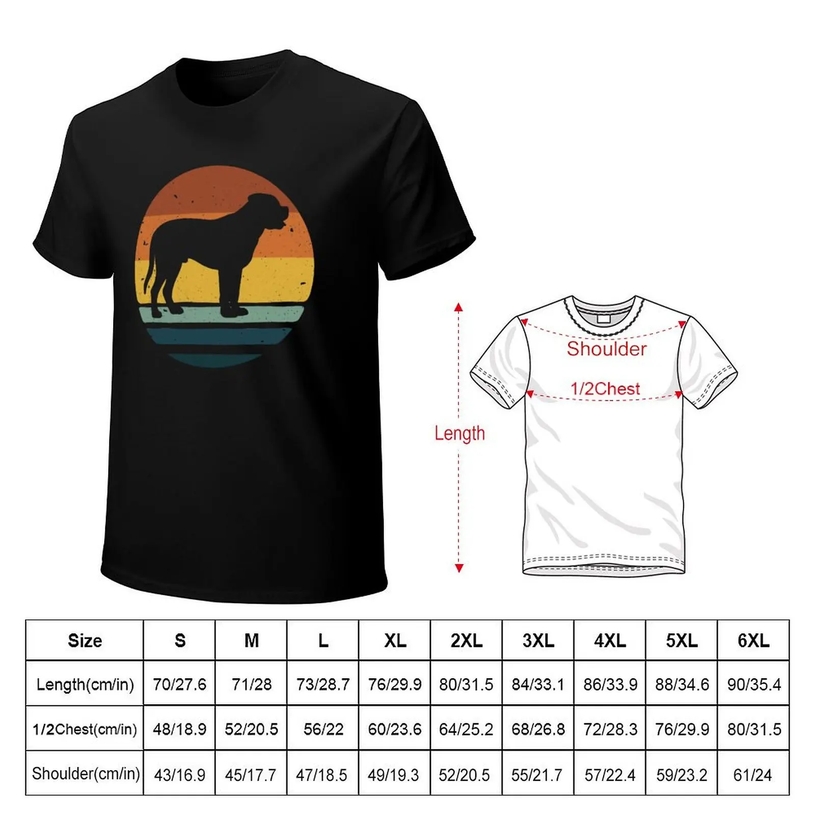 Bullmastiff Retro Vintage T-Shirt summer tops funnys customizeds sublime designer t shirt men