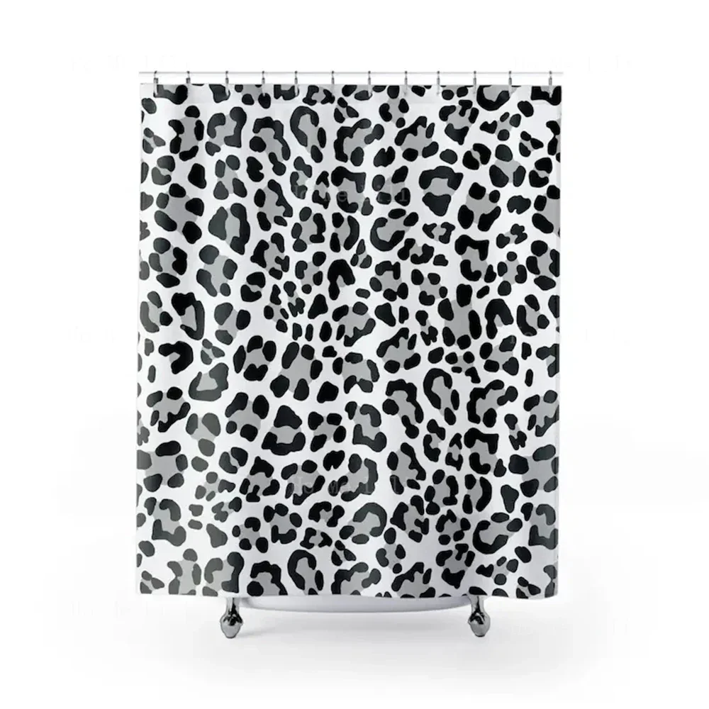 Leopard Print Shower Curtain Modern Safari Cheetah Exotic Animal Bathroom Decorated With Jungle Prints