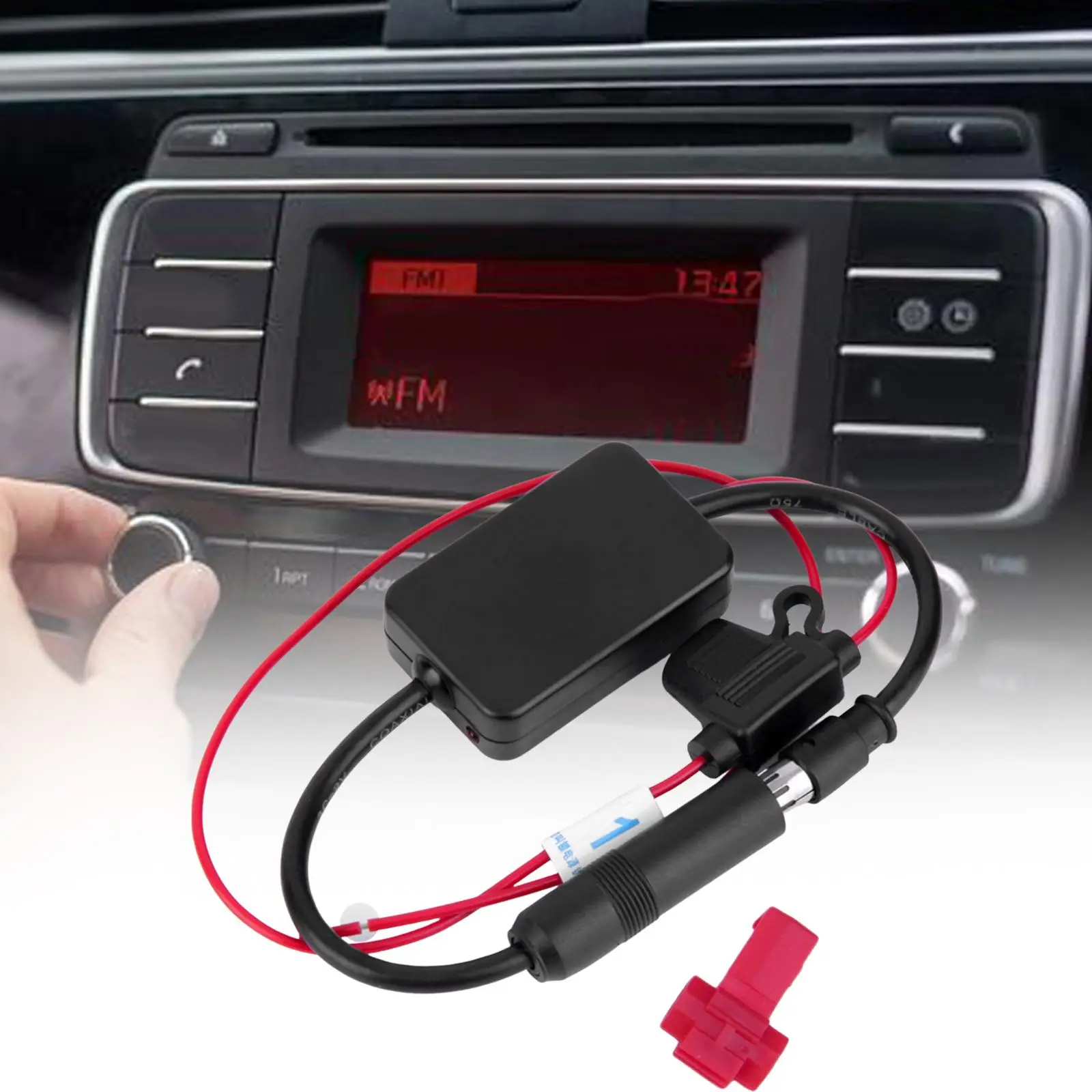 カーステレオラジオアンテナユニバーサル安定した12V電源供給DINプラグ直接交換車両修理部品ボートRV用