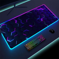 Large Mause Ped Rgb 900x400 Keyboard Mat Pc Accessories Led Gaming Mouse Pad with Backlight 3D Honeycomb Gamer Room Decoration