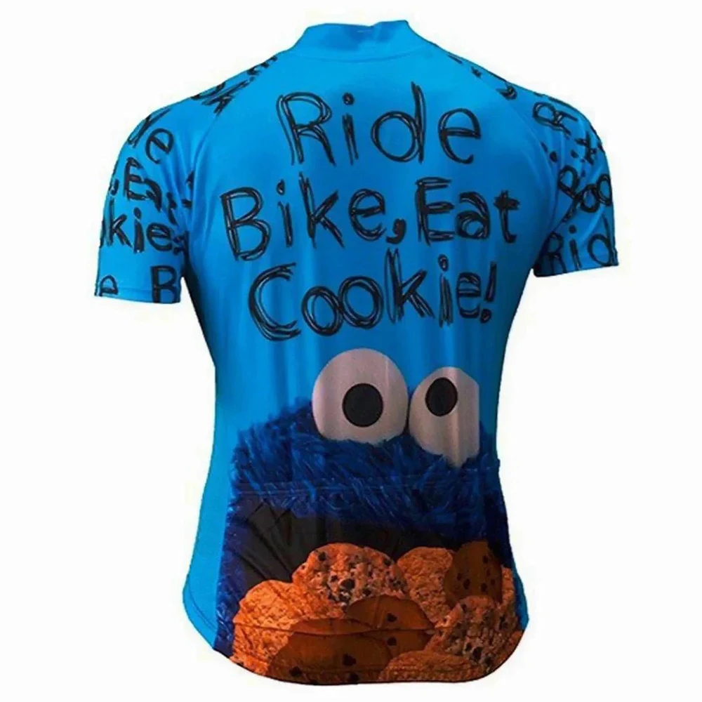 New Summer Men\'s Biscuit Cycling Jersey Blue Eyeball Bike Clothing Bicycle Wear Short Sleeve Customizable Arbitrary Choice