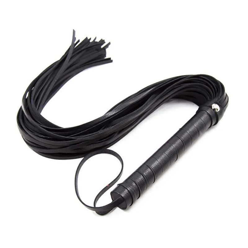 PU Leather Pimp Whip Racing Riding Crop Party Flogger Mankiety ręczne Queen Black Horse Riding Whip Equipment