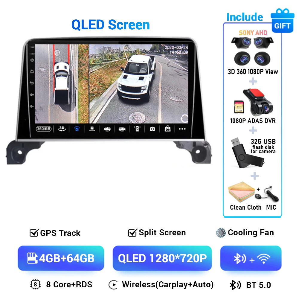 Android 15 Carplay Auto 360 Camera Voor Peugeot 5008 4008 3008 2017 2018 2019 2020 Autoradio Multimedia Speler navigatie Gps Dsp
