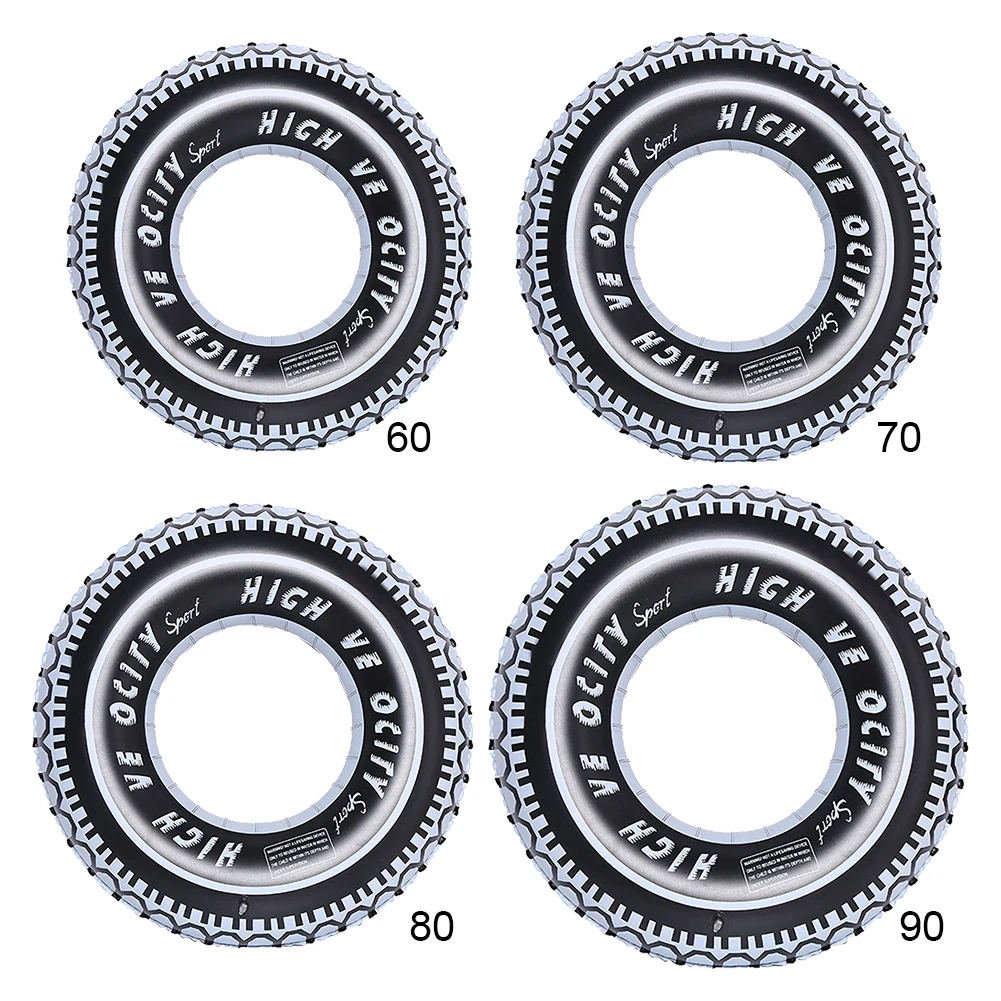 Tire Pattern Inflatable Pool Toy Swim Ring Leakproof PVC Pool Floats Thickened Swim Tube for Children Adults Pool Accessories