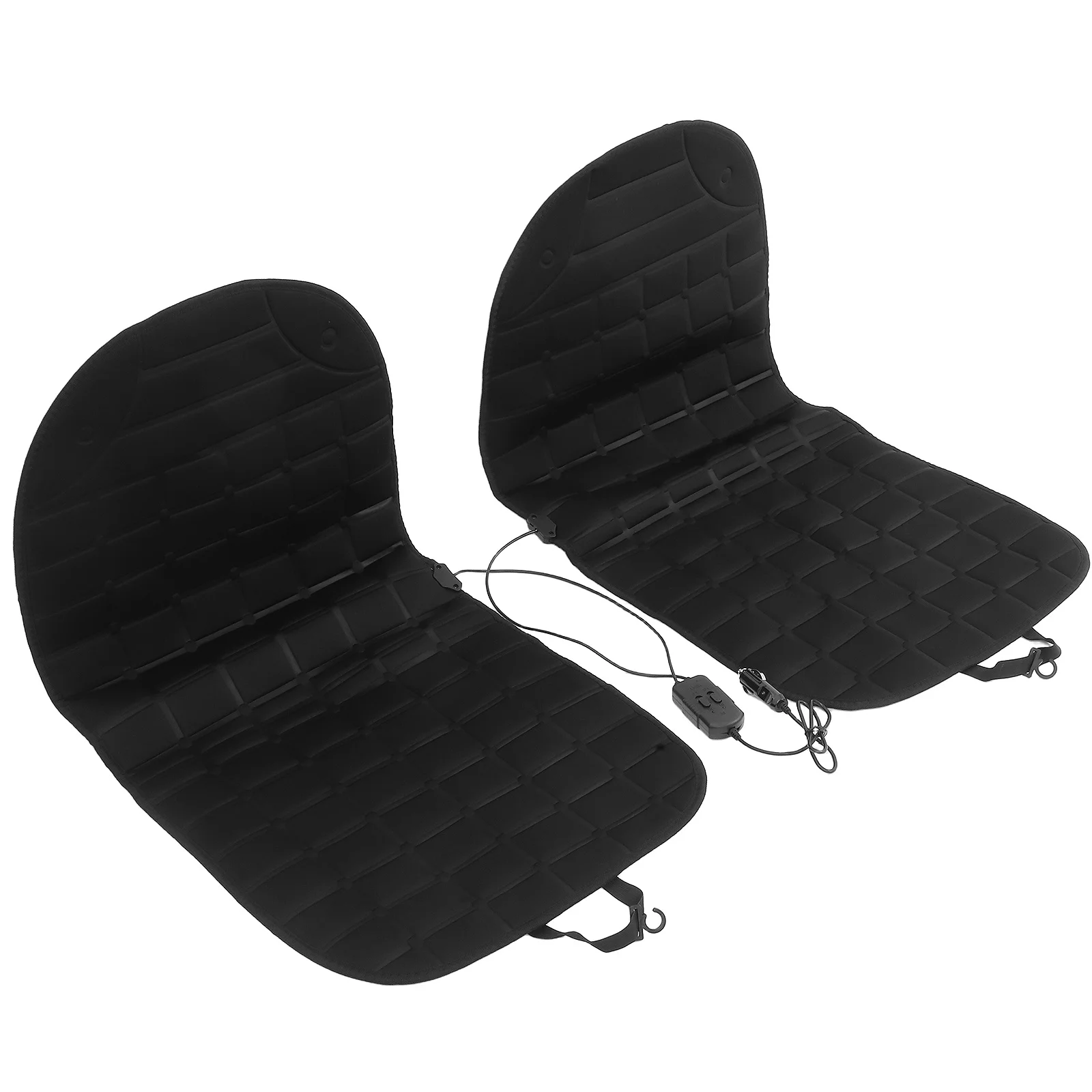 

2pcs Heated Seat Cushion Car Heating Pad Winter Warm Fast Heat Dual Control Nonslip For Vehicle Office Home Automotive Interior