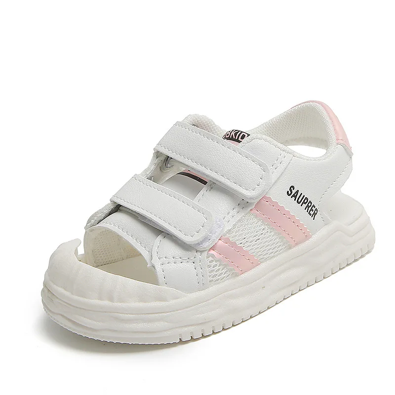 2024 New Summer Children Sandals For Boys Mesh Breathable Girls Shoes Hollow-out Non-slip Beach Sandals Fashion Kids Sneakers