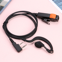 2 Pin Walkie Talkie Headset Earphones K-Plug PU Wired Headphone Earphone Dual PTT with Microphone for Kenwood Baofeng 888S TYT