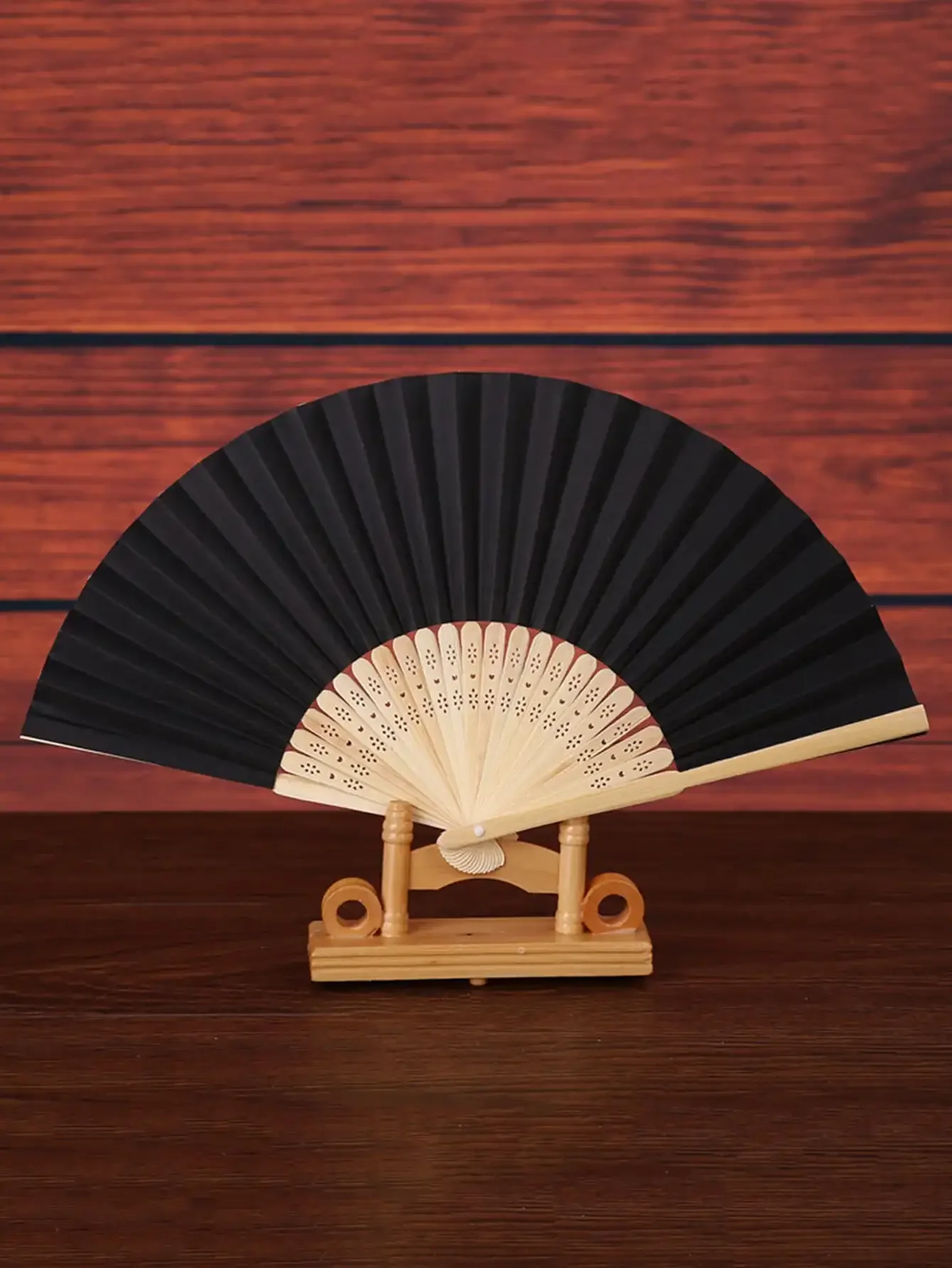 1pc-pure black paper folding fan