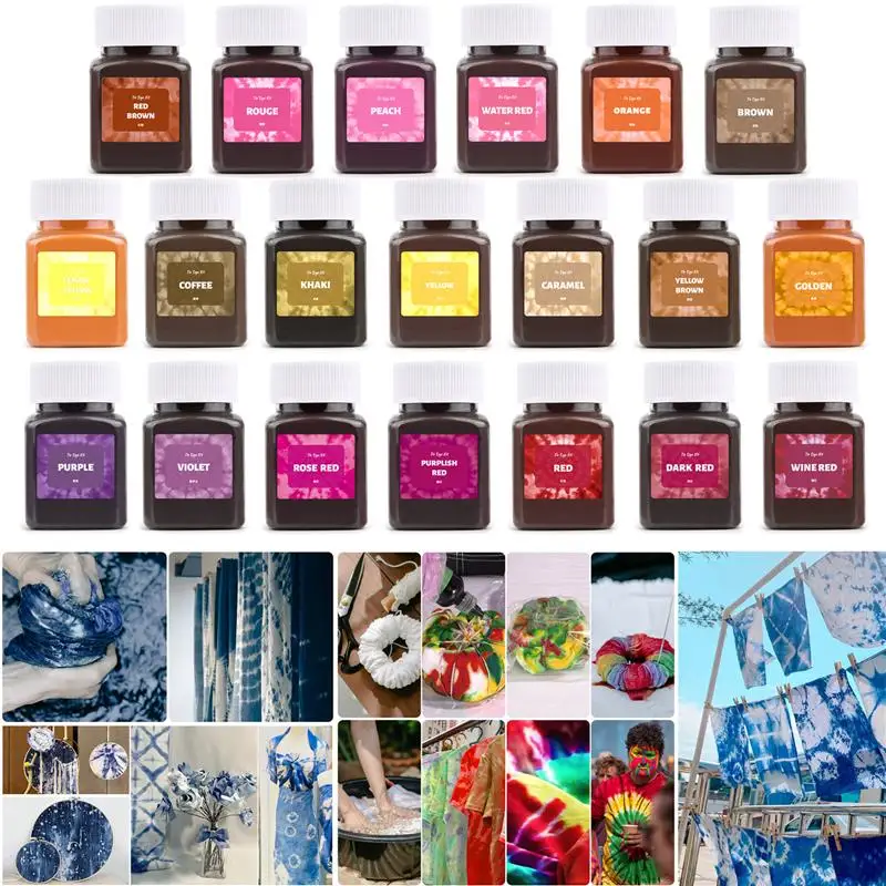 원단 타이 염료 파우더, 코튼 나일론, 올드 의류, 리퍼브 타이 염색 안료 파우더, 색상 변경 재료, 50ml/병