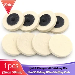 2 inç 50mm yün parlatma tekerleği parlatıcı pedleri hızlı değişim döner aracı aşındırıcı için parlatma disk rulo kaya keçe