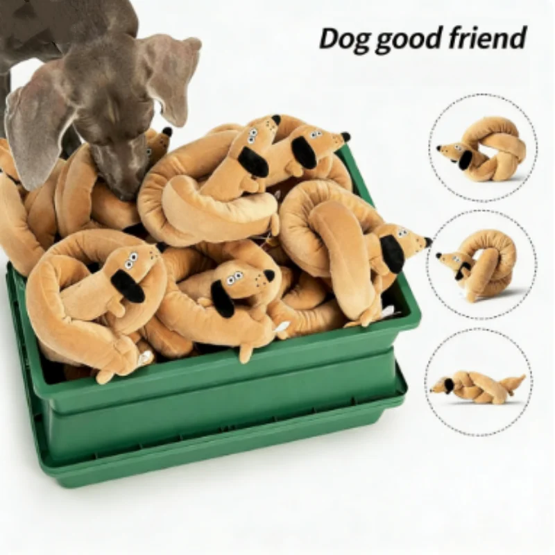 Squeaky Long Dachshund Plush Toy Chew-resistant Imitation Pl