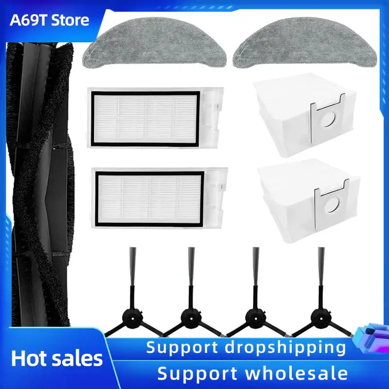 

Набор сменных аксессуаров A69T для робота-пылесоса Roidmi EVE Plus, основная боковая щетка, фильтры Hepa, подушечки для швабры, детали мешков для пыли