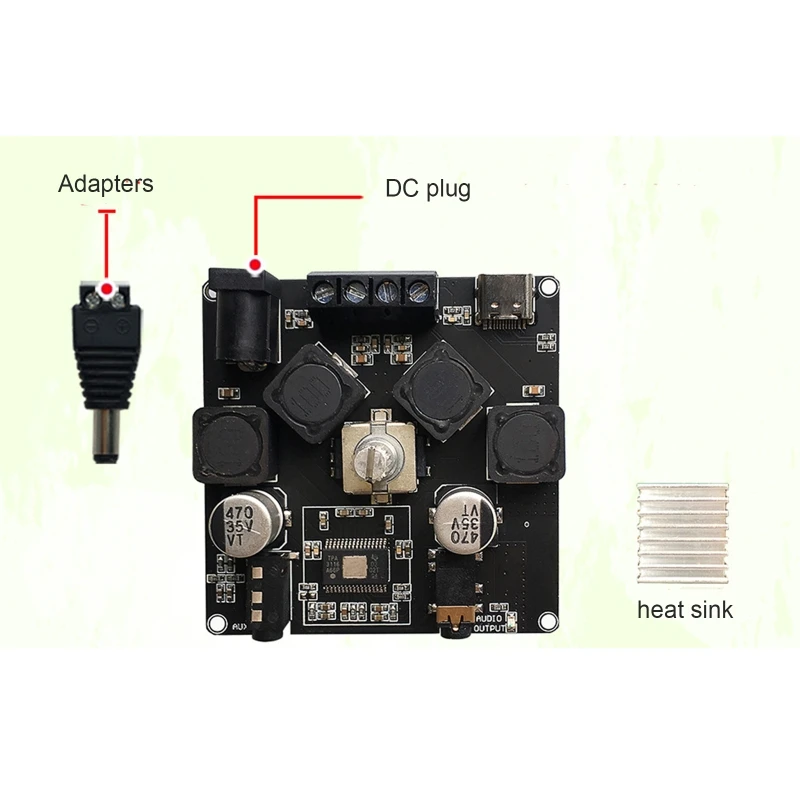 Power Amplifier Board Supply Module AP50H HIFI 2.0 Stereo 50W+50W Bluetooth 5.0 Support AUX USB Sound Card Digital Panel