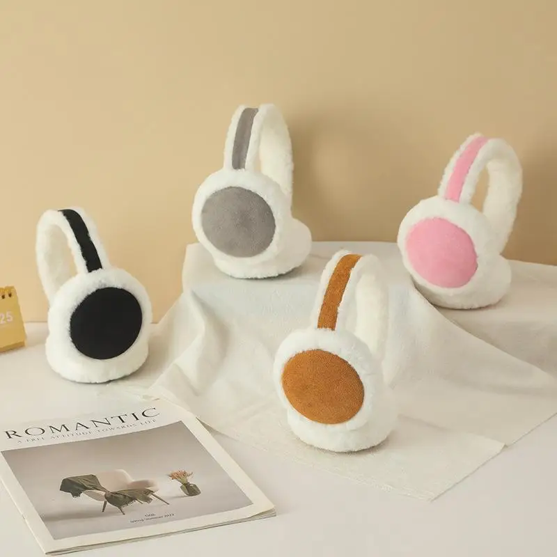 Fashion Plush Ear Foldable Thicken Ear Cover For Women Men Winter Warm Earflap Outdoor Cold Protection Earmuffs