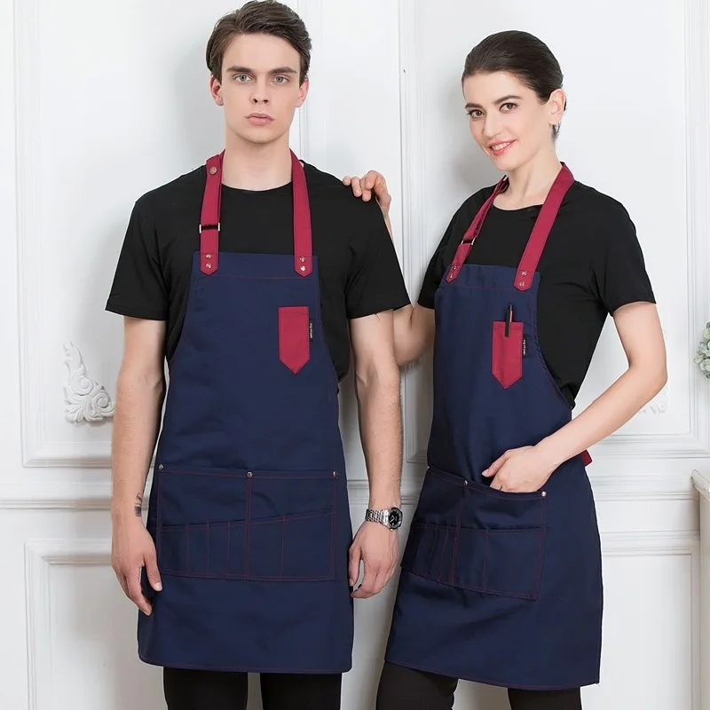 C852 Apron Fruit Supermarket Cake Milk Tea Hot Pot Shop Kitchen Overalls Waiter Apron Chef Wear  Lady Painting Aprons