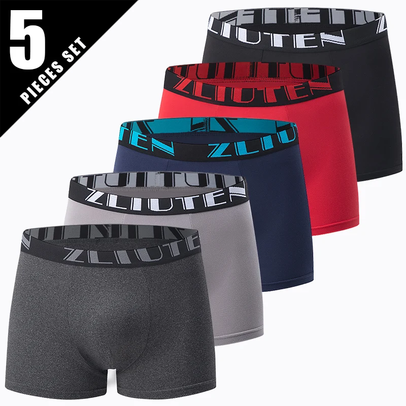 5/10 Pack Heren Zwart Goud Gedrukt Boxerondergoed Comfortabel en Veelzijdig Grote maten Sexy Jonge Heren Vrije tijd Sport Strand sh