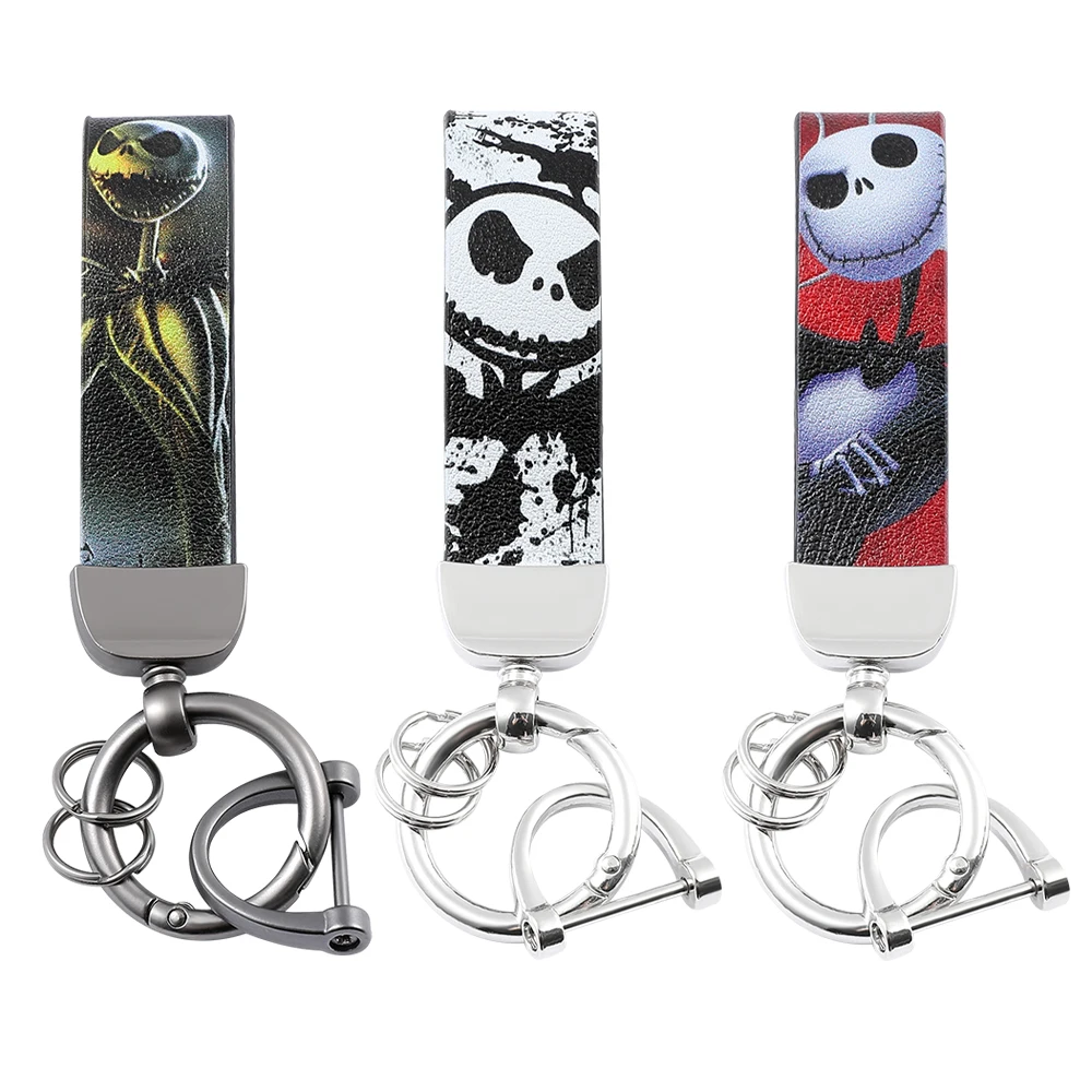 Disney The Nightmare Before Christmas Keychain Movie Figure Jack Skellington Keyrings Men Women Holiday Jewelry Accessories