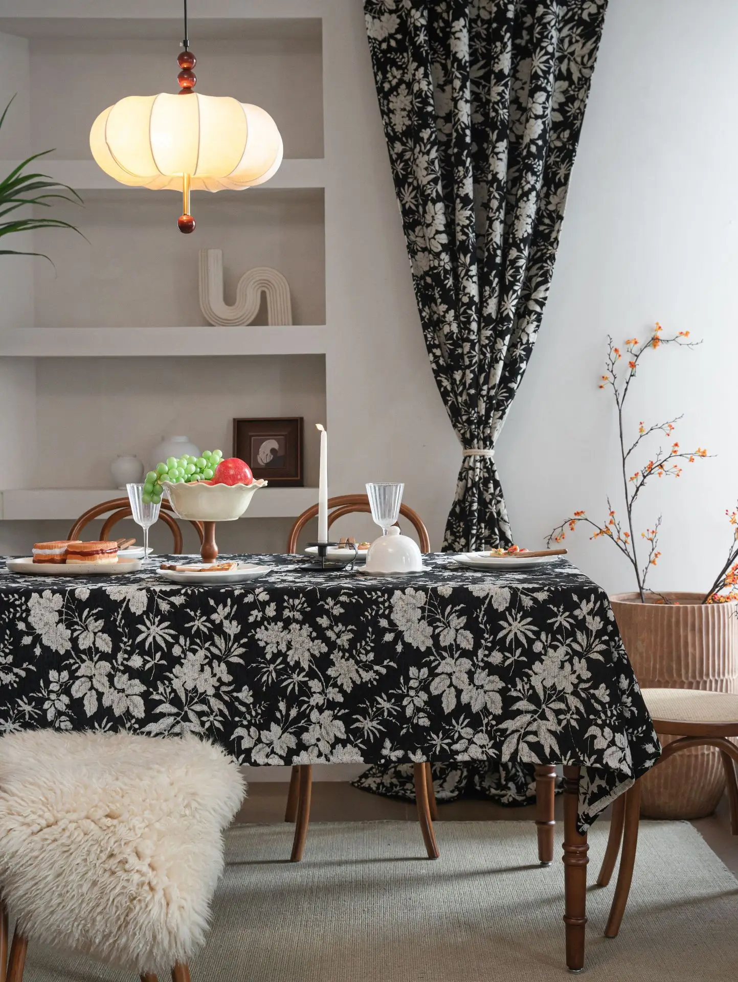 Jacquard Christmas Rectangle Tablecloth Table Decor Reusable Winter Kitchen Dining Tablecloth Christmas Decorations