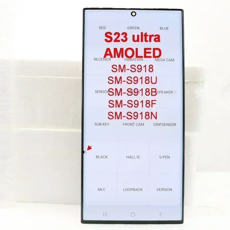 AMOLED S23 울트라 스크린, 삼성 갤럭시 S23 울트라 SM-S918B S918B/DS LCD 디스플레이, 디지털 터치 스크린 어셈블리 교체