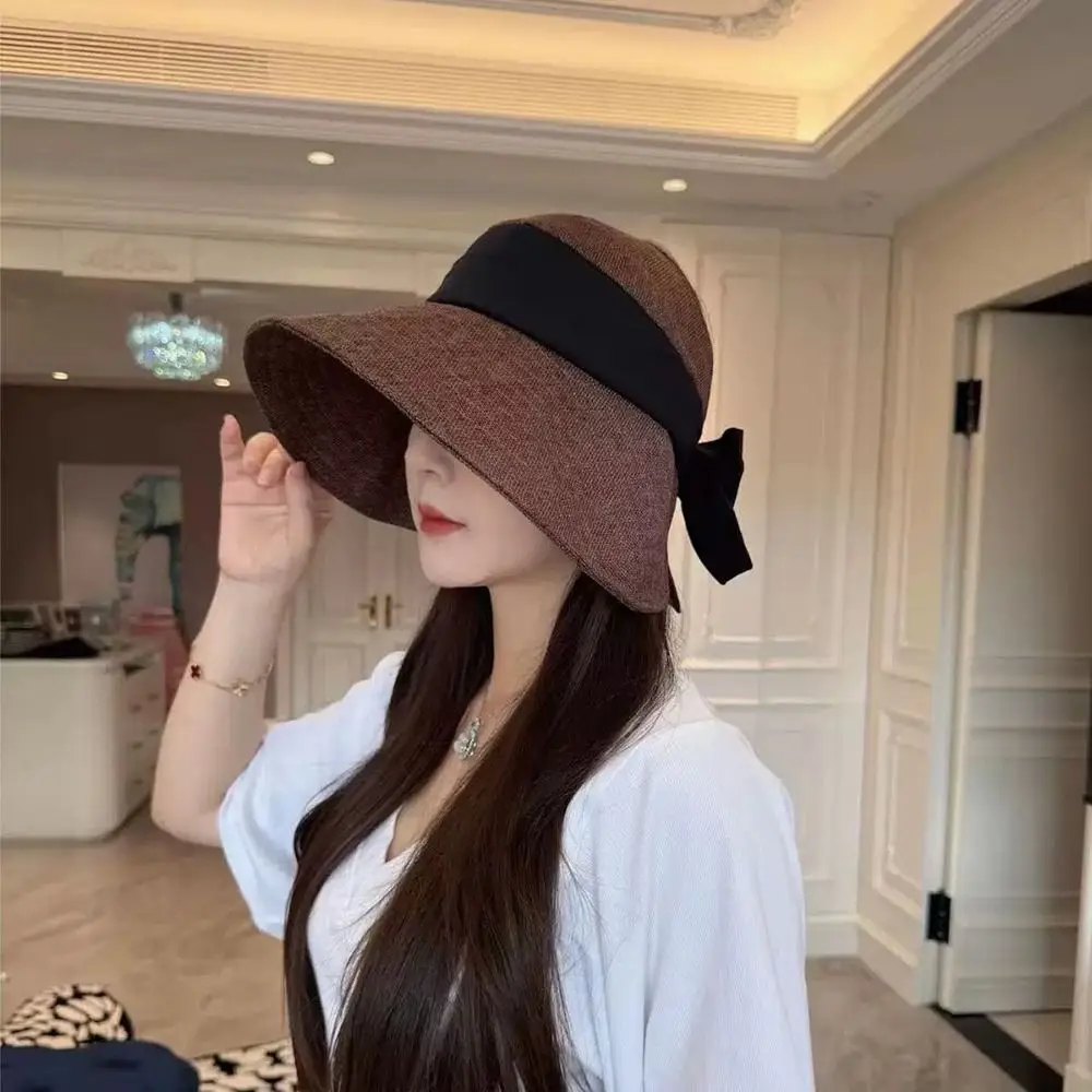 

NEW UV Protection Bucket Hat Foldable Breathable Fishermen Cap Wide Brim Hollow Top Beach Cap Girl