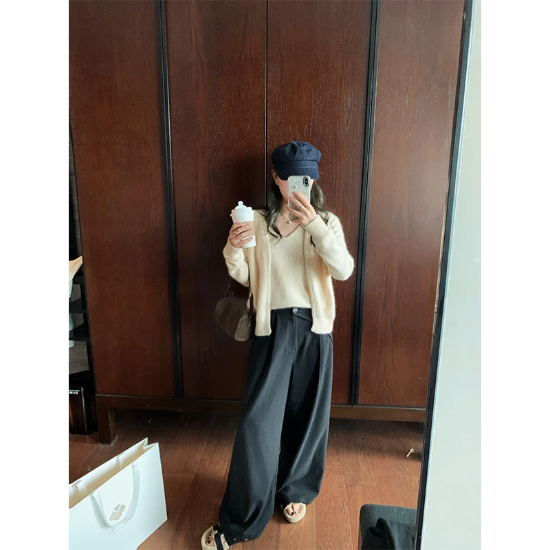 

Sli Suit Pants Loose Design Faionable Bloggers Aesthetic Trendy Women's Formal Trousers Autumn Collection 2024