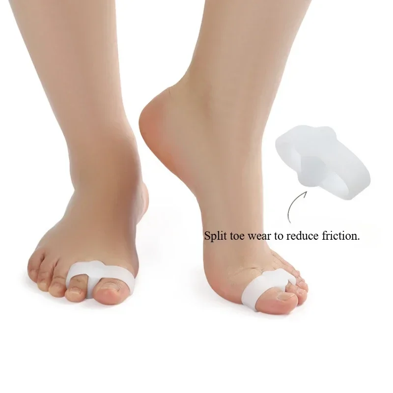 2PCS Soft Elastic Toe Separator Silicone Hallux Valgus Orthopedic Protector Thumb Corrector Spacers Bunion Relief Foot Care