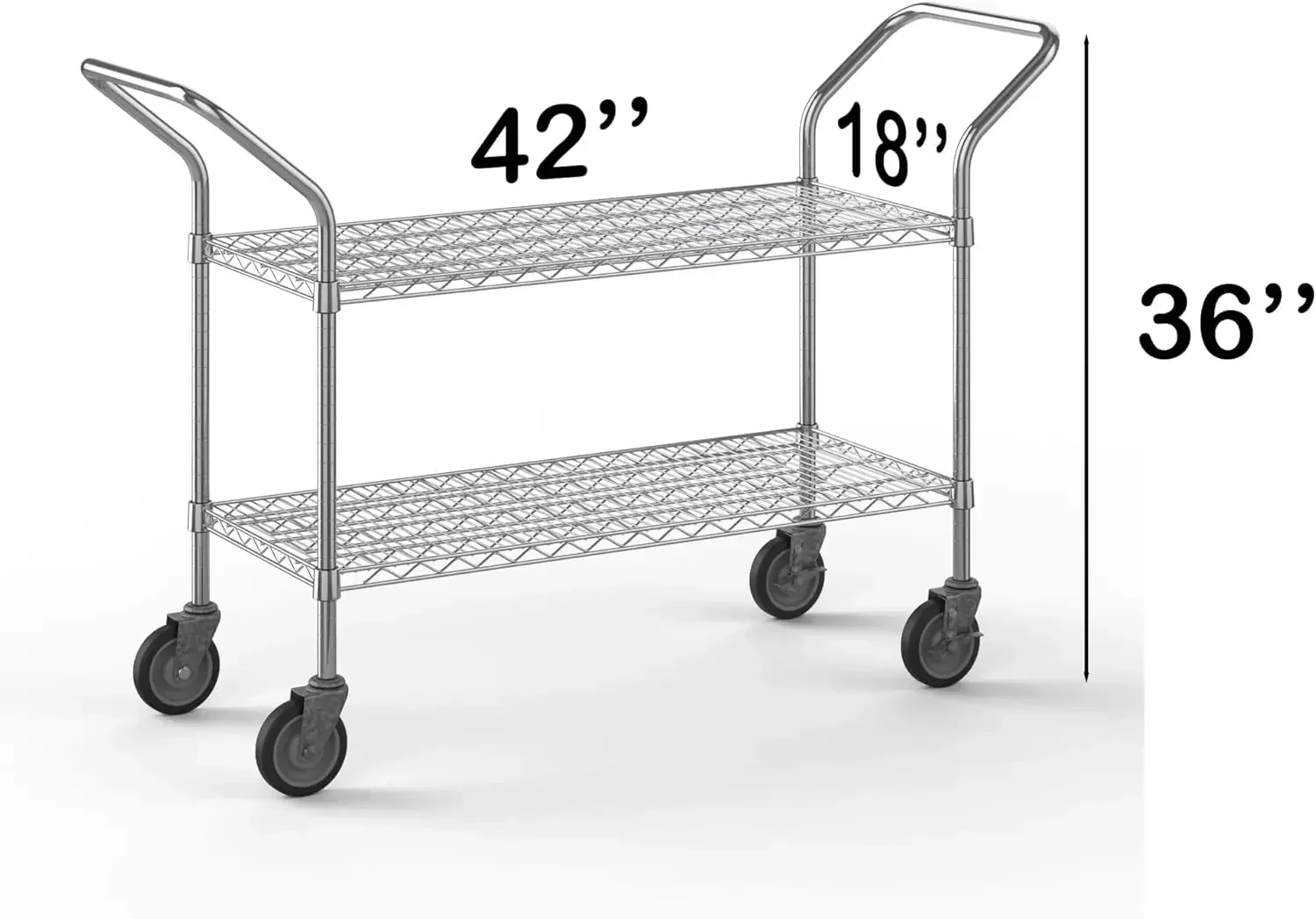 Heavy Duty Utility Cart | 2-Tier | NSF Commercial Storage Rack Mobile Unit | Storage and Mobility Solution for Your Business