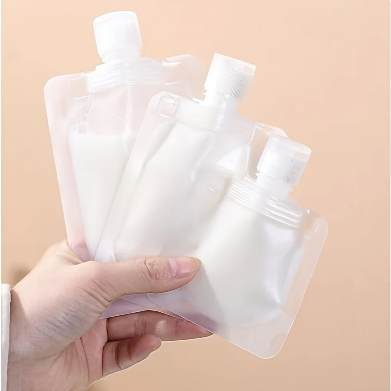 5Pcs Reise Flaschen Leere Squeeze Tasche Nachfüllbare Lotion Dispenser Tasche Shampoo Toilettenartikel Flüssigkeit Kosmetische Behälter Lagerung Beutel