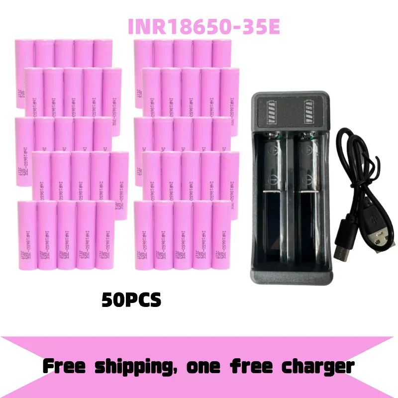 Free Shipping 100% Original for 18650 3500mAh 25A Discharge INR18650 35E 3500mAh Li-ion 3.7v Rechargable Battery 18650 Battery