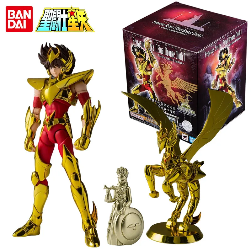 

Фигурка аниме Bandai Подлинная Saint Seiya, фигурка EX Seiya, Золотая фигурка, игрушки для детей, рождественский подарок, коллекционные модели, украшения