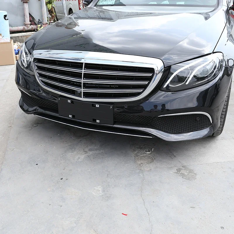 For Mercedes Benz E Class W213 2016-2019 Chrome ABS Front Bumper Plate Spoiler Spoilers Decorative Cover Trim Accessories