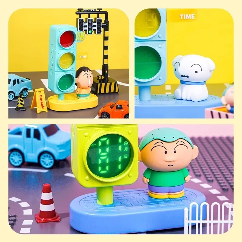 New product Mai and crayon blind box trendy toys Kasugabe Defense Force alarm clock ornaments traffic light doll gift