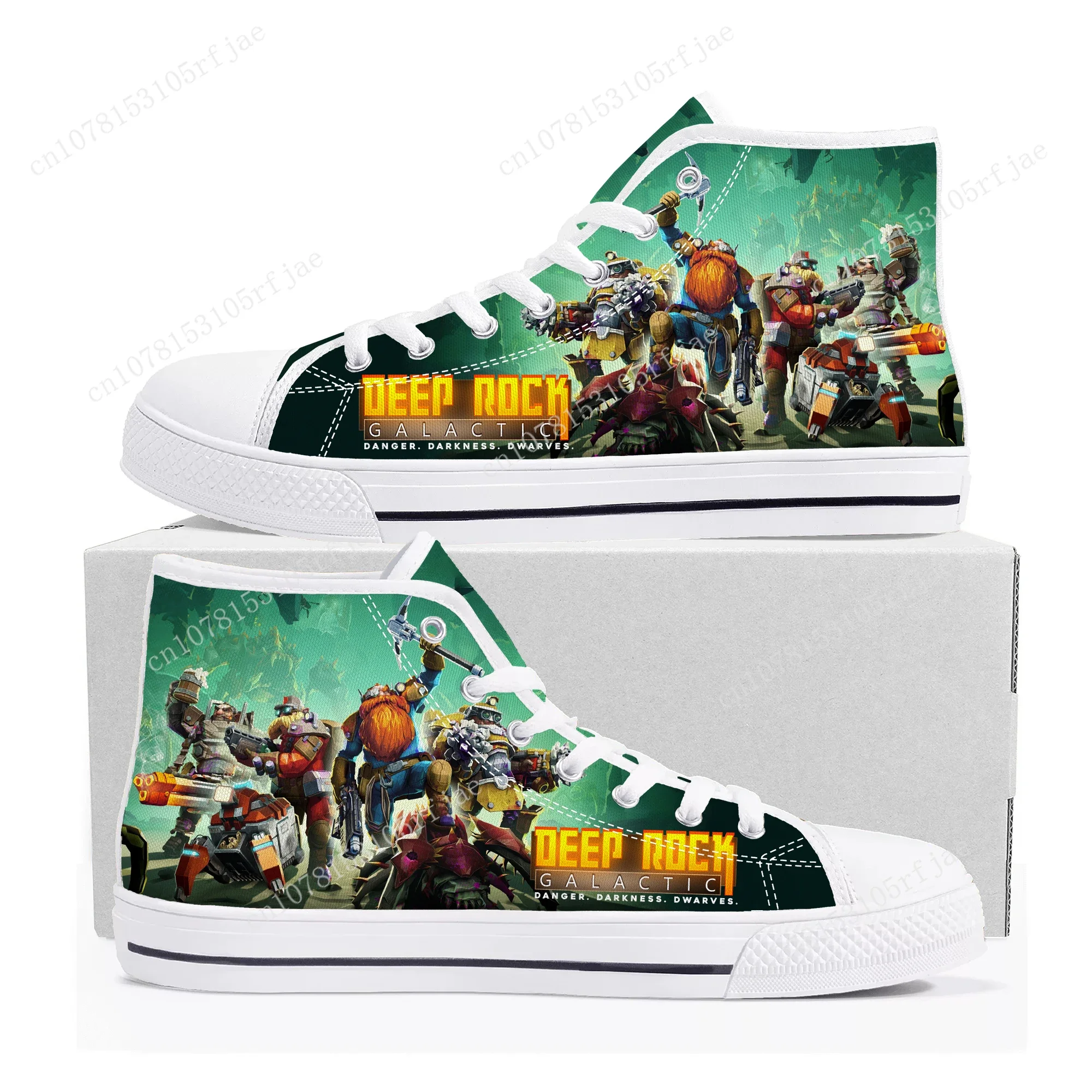 Deep Rock galaktische High-Top-Turnschuhe Cartoon-Spiel Herren Damen Teenager hochwertige Leinwand Schuhe lässig maßge schneiderte Sneaker