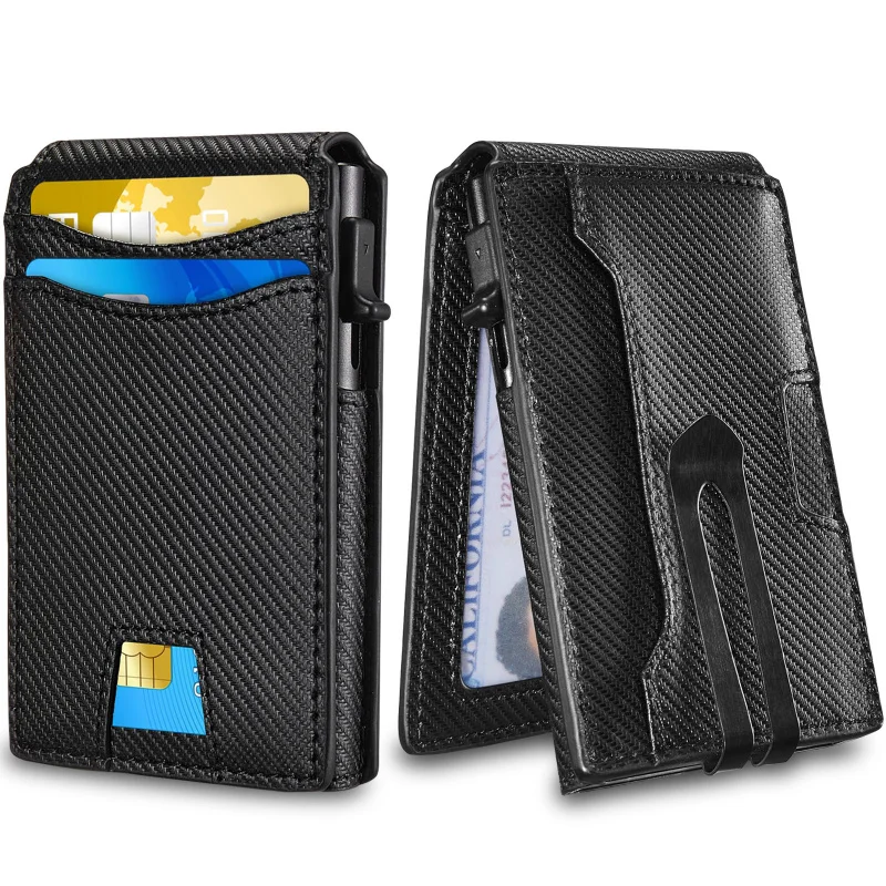 

Metal Cartridge Cowhide Large Capacity Men's Leather Card Holder