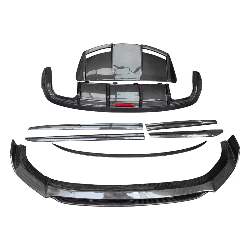 Body Kit Front Lip Rear Lip Side Skirt Rear Wing Top Wing Middle Grid Suitable for Audi Q5L New 21-22 Modified Carbon Fiber Kit