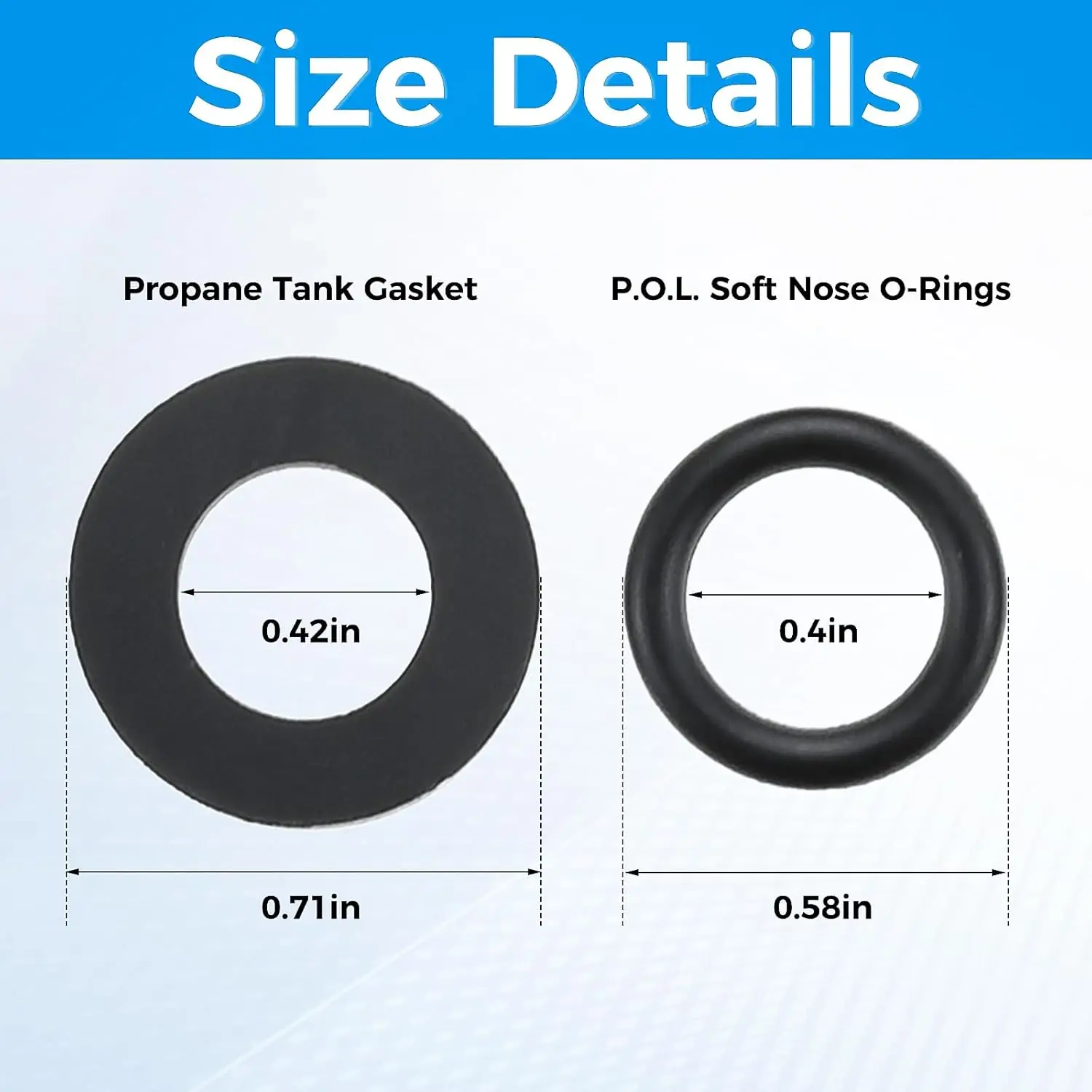 10Pcs Propane Tank Gasket and 10Pcs O-Rings and For All Soft Nose POL Fittings, and 5pcs Gas Tank Cylinder Connector Hand Wheels