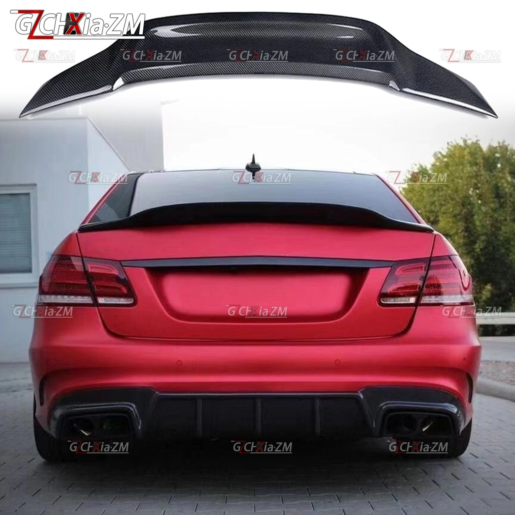 For 2009-2012 Mercedes Benz E Class W212 4Door E200 E260 E300 E350 Sedan E63 Trunk Lip Boot Cover Rear Spoiler R Styling view 5