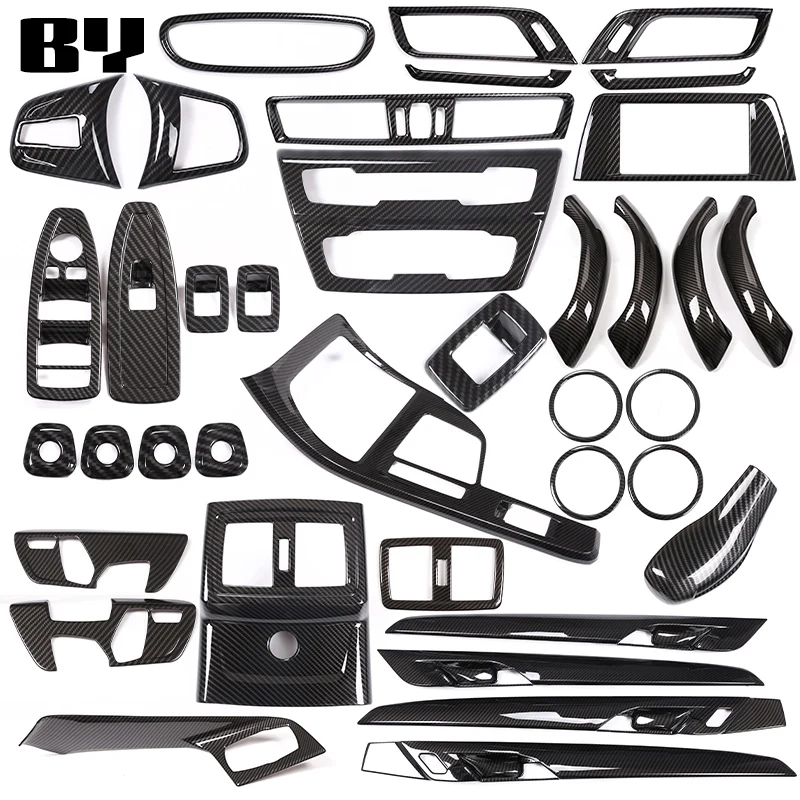 

Для BMW X1 X2 F47 F48 2016-2022 ABS углеродное волокно интерьер приборной панели консоль переключения передач панель украшение крышка автомобильные аксессуары