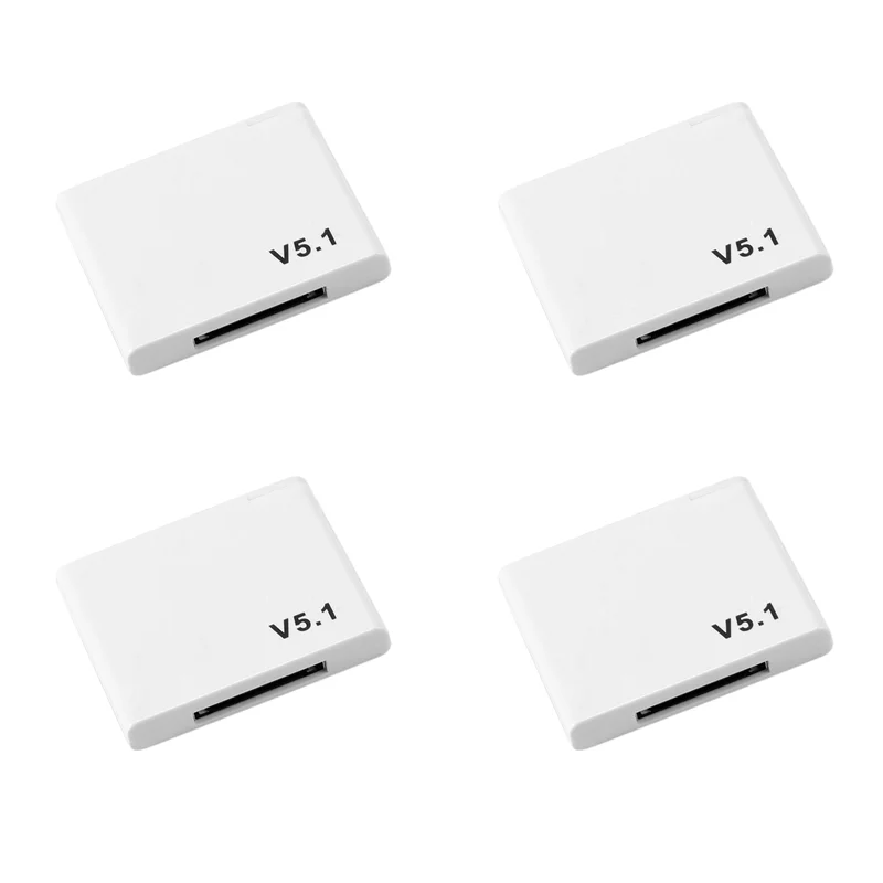 ABKN-4X 30 Pin Bluetooth 5.1 Audio Receiver A2DP Music Mini Wireless Adapter For 30Pin Jack Analog Speaker White