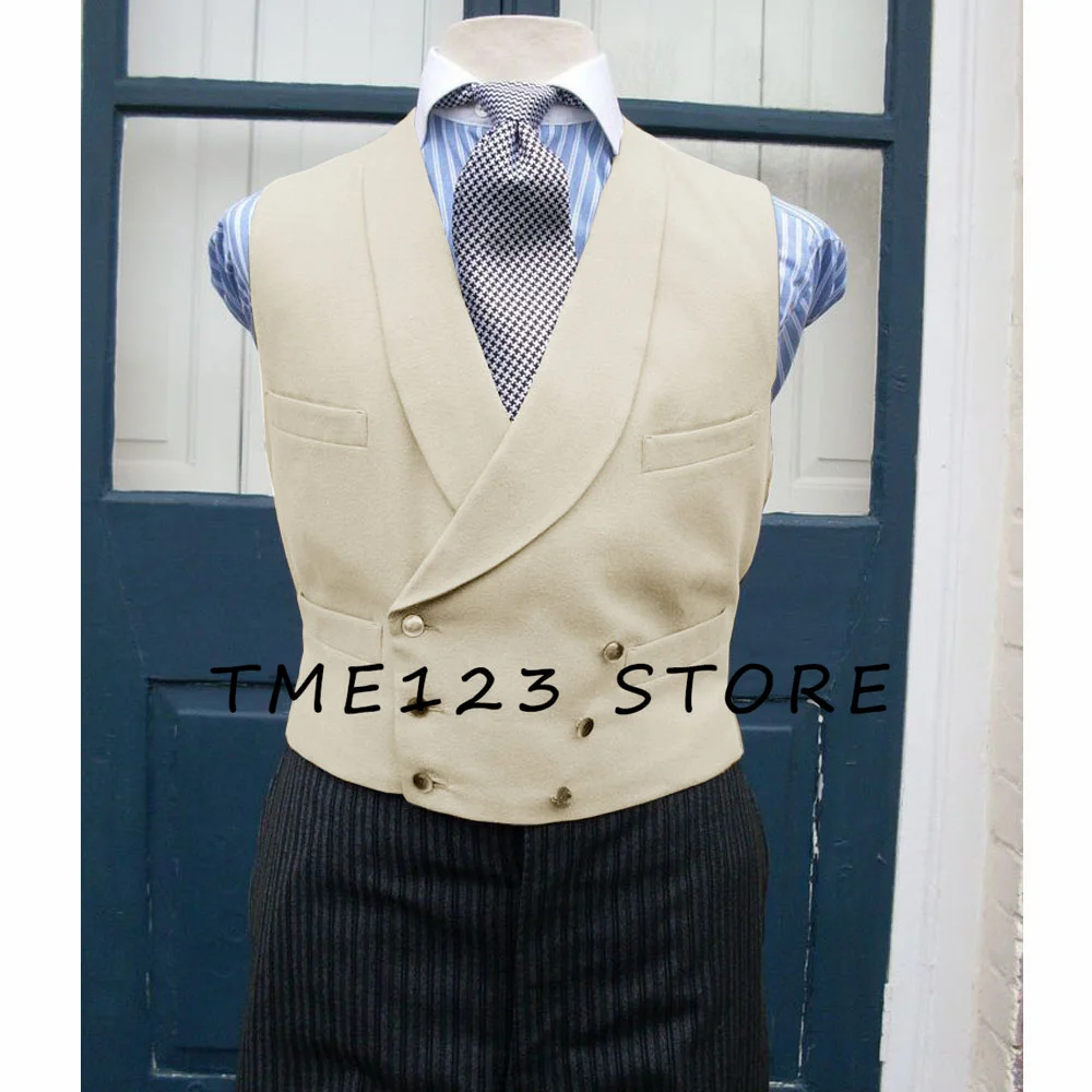 Men's Serge Casual Vest Business Double Breasted Vest Full Men's Suit Male Clothes Formal Suits Vests Clothing