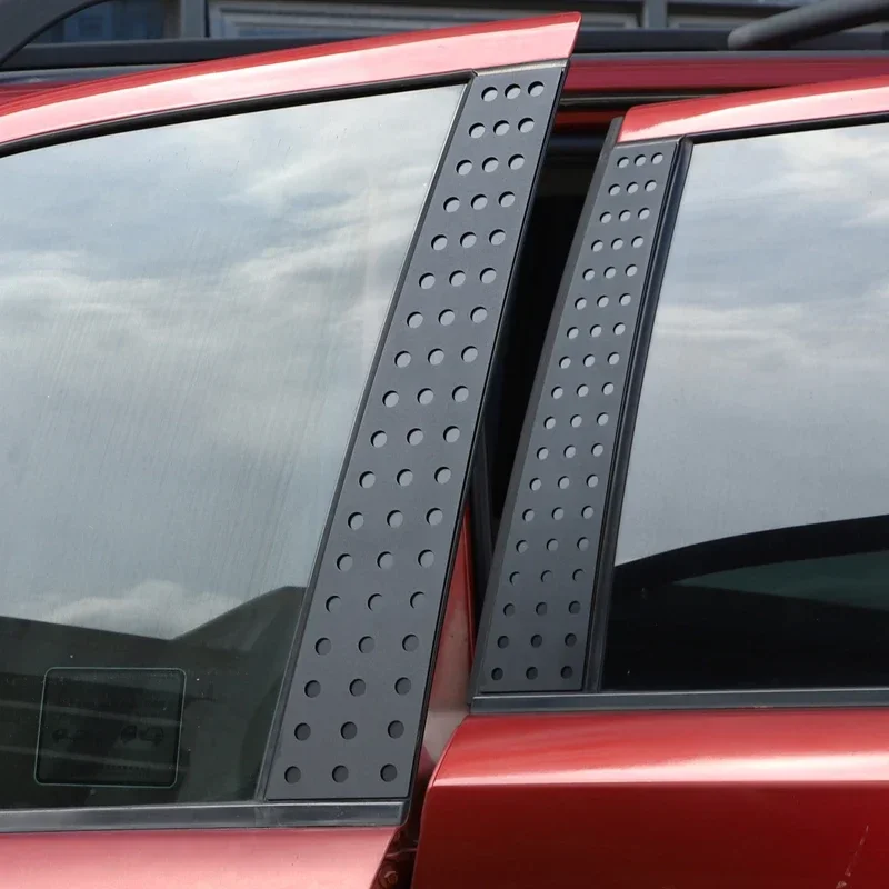 For 2007-2015 Land Rover Freelander 2 Aluminum alloy black car center pillar honeycomb decorative panel sticker auto accessories