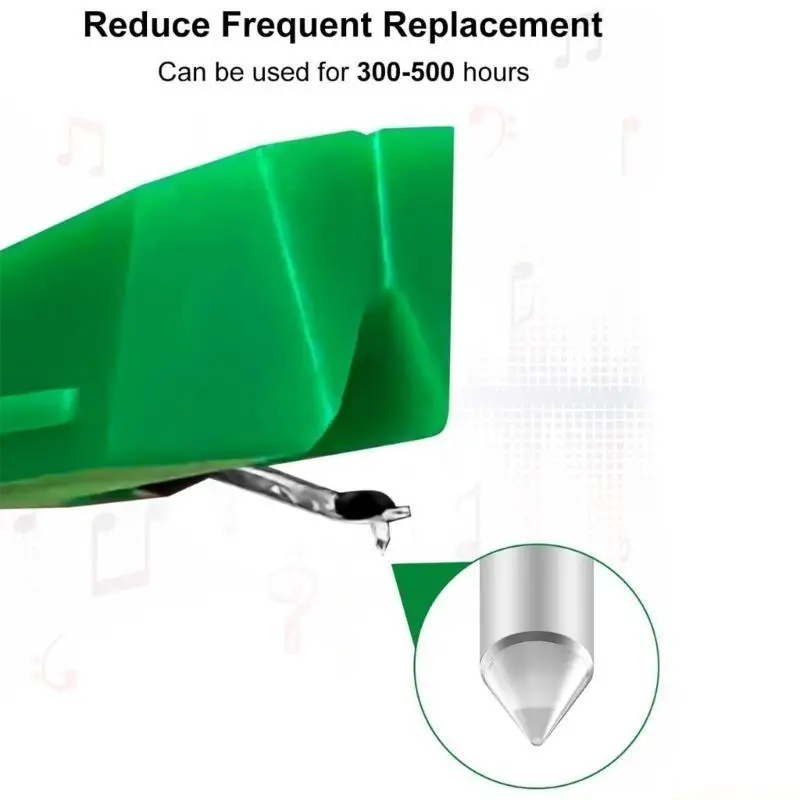 D0AB Diamond Tip Phonograph Needle Record Player Needle with Brush Phonograph Replacement Part Plastic Texture for VMN95SP