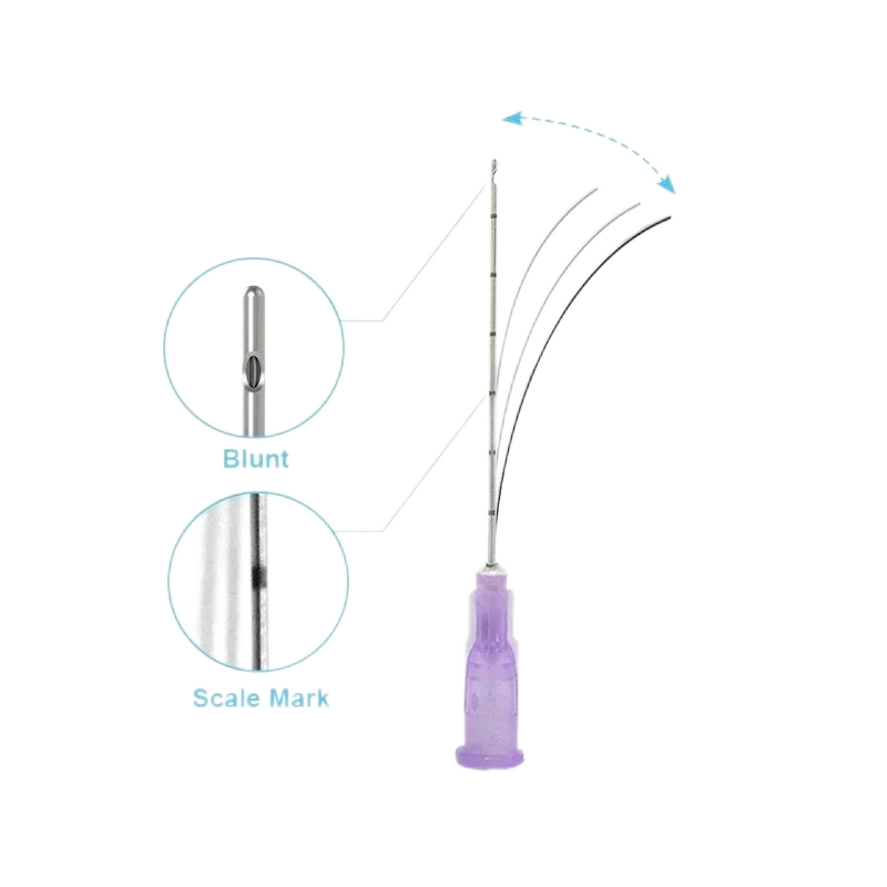 Development of a high toughness disposable subcutaneous filling facial needle 14G 90MM 18G 20G Canula mini blunt head cannula