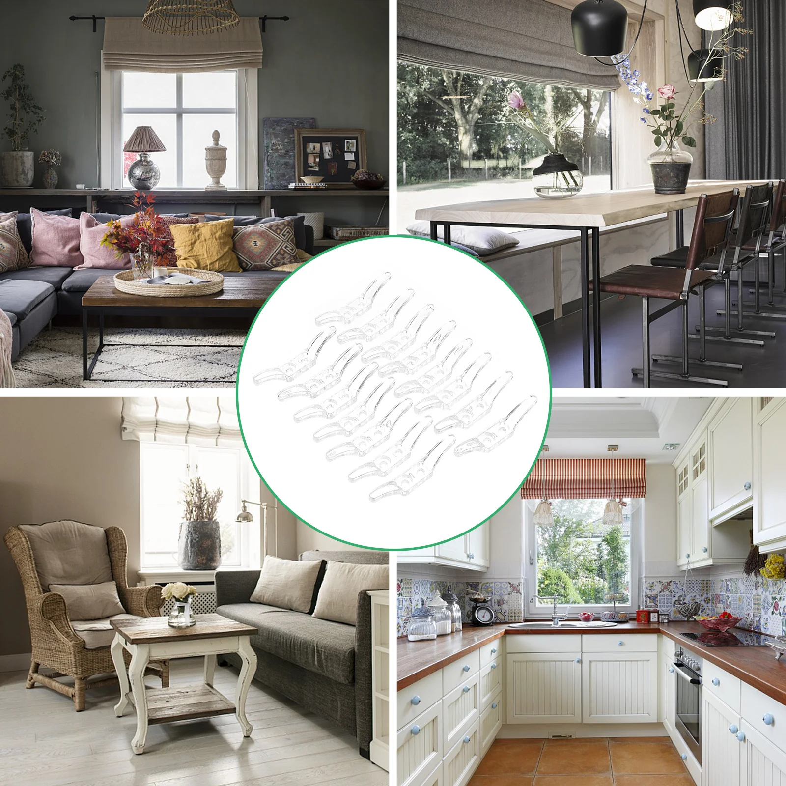 

15Pcs Blinds Accessories Roller Curtain Fixing Hooks Easy Installation Long Service Life Blinds Positioning Hook