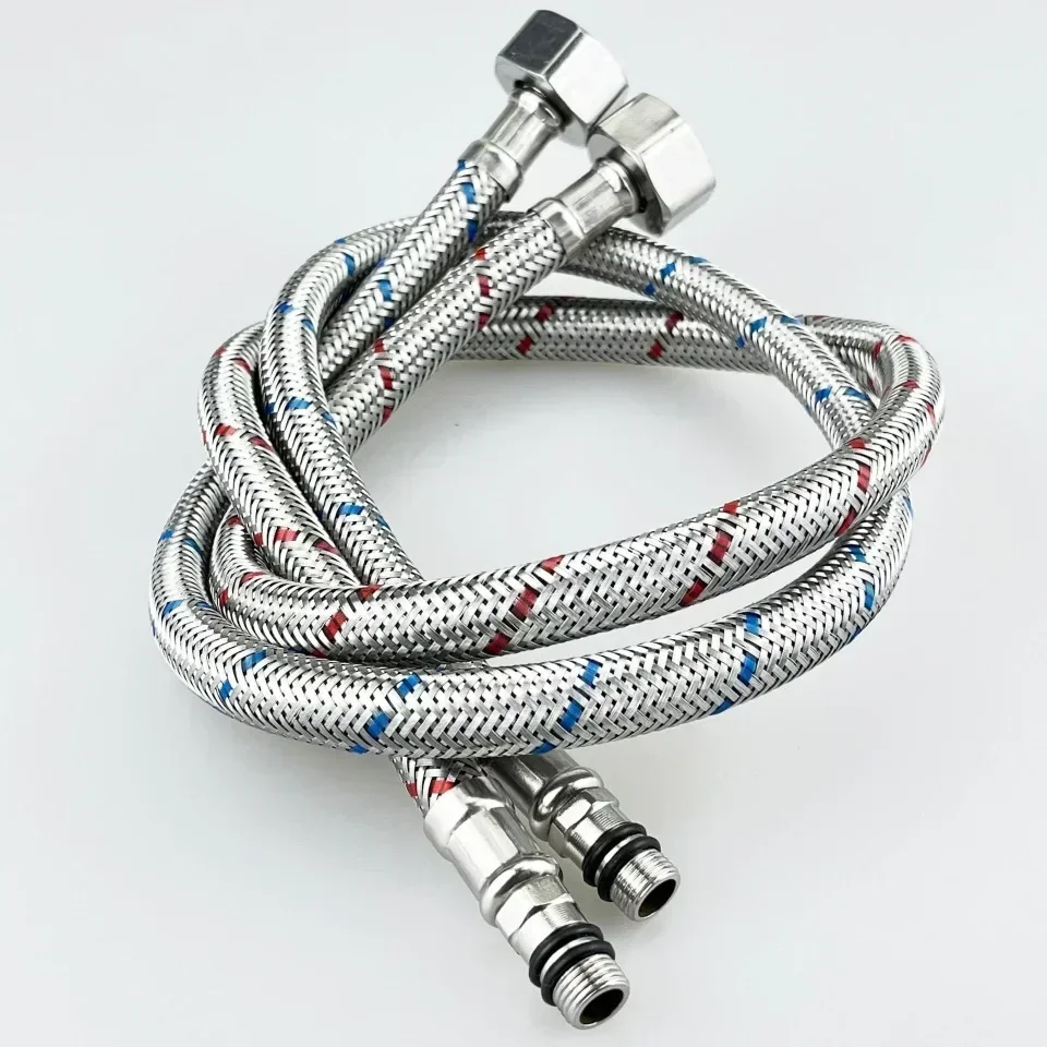 

Stainless Steel Flexible Water Inlet Hose Pair 60cm Hot Cold Basin Sink Faucet Hoses Kitchen Bathroom Plumbing Accessories