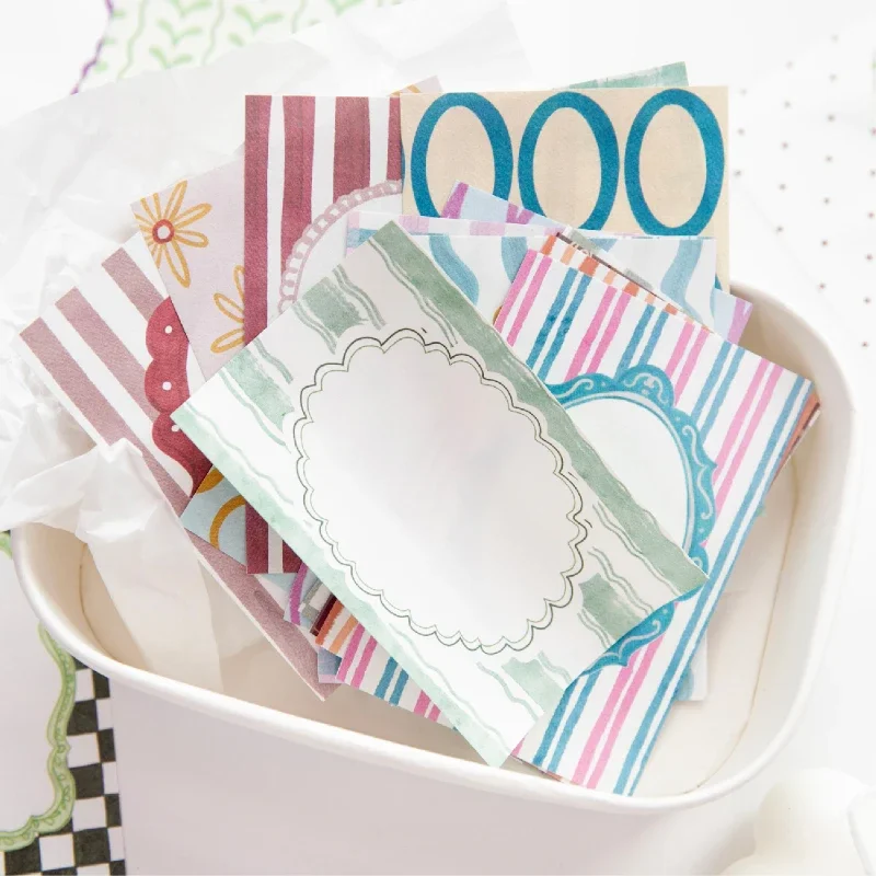 100 Stück Moonlight Wish Book Serie Notizblöcke mit Grundmuster, Notizen für Scrapbooking, Tagebuchmaterial, Collage, DIY Journal, Schreibwaren – Detail 10